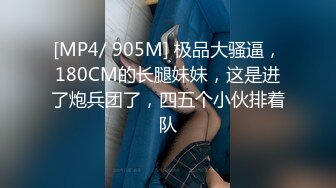 [MP4/ 905M] 极品大骚逼，180CM的长腿妹妹，这是进了炮兵团了，四五个小伙排着队