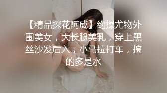 【精品探花阿威】约操尤物外围美女，大长腿美乳，穿上黑丝沙发后入，小马拉打车，搞的多是水