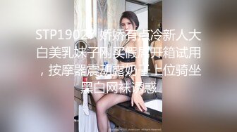 STP19027 娇娇有点冷新人大白美乳妹子刚买假屌开箱试用，按摩器震动露奶子上位骑坐黑白网袜诱惑